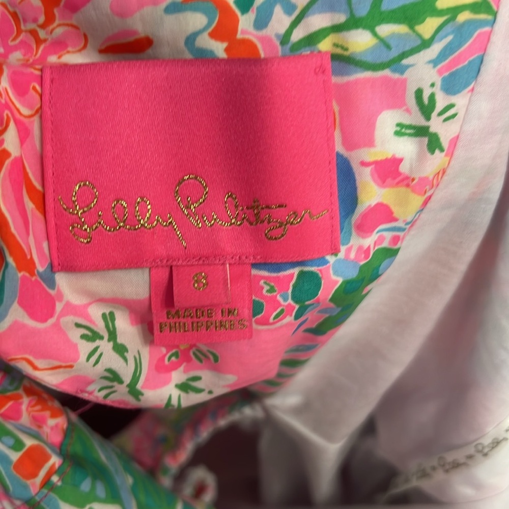 Lilly Pulitzer Nalani Short Sleeve Cotton Dress - Journey to the Jungle - Size 8 - Picture 8 of 9